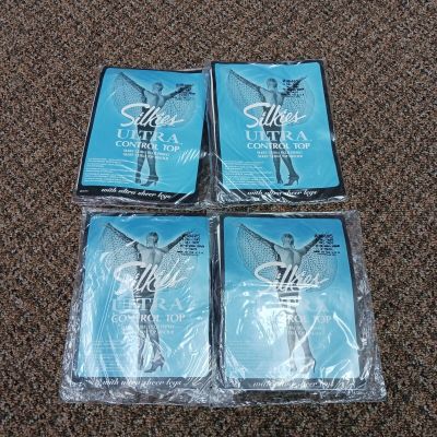 Silkies Ultra Control Top 030405 X Tall Taupe 4 Pairs New Sealed